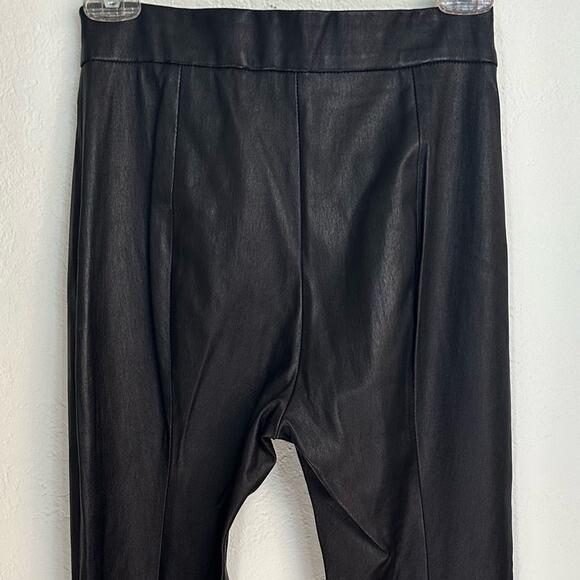 Rosetta Getty Pintuck Flare Leather Pants size US 2 Black Pull-On - Picture 10 of 15
